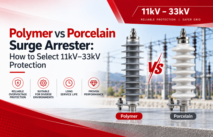 Polymer vs Porcelain Surge Arrester: How to Select 11kV–33kV Protection